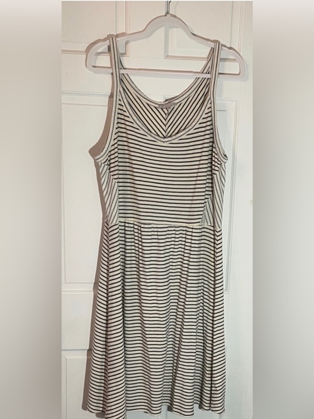Gap Black & White Striped Sleeveless Tank Dress~ Skater style. Womens size XL